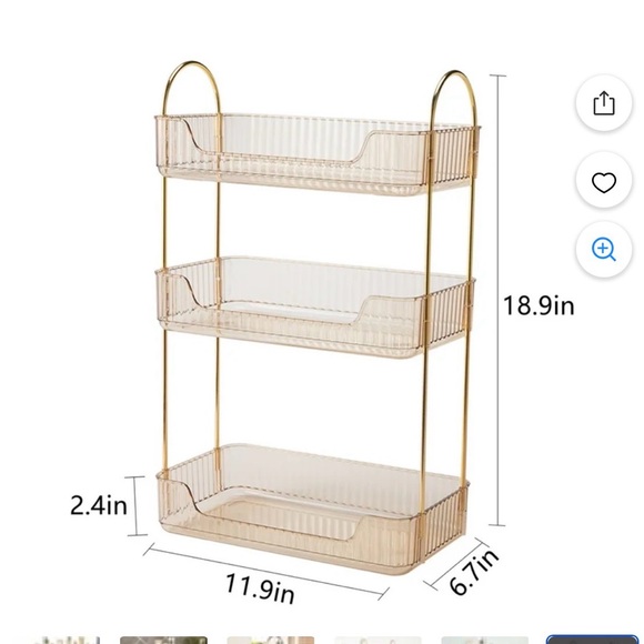 Other - Gold Metal Bathroom Organizer Shelf